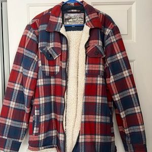 Fuzzy lined plaid shirt/jacket!